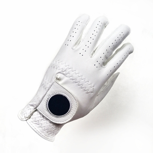 Guante de Golf Vantrex Industries para Mano Izquierda, Cuero Cabretta, Antideslizante, Cierre de Tirón, Unisex, Deportes al Aire Libre, Blanco con Parche con Logotipo - Product Image 6