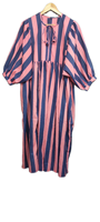 Robe maxi d'été pour femmes, style bohème, 100% coton, faite à la main, lavable, écologique |   Manches de ballon imprimées à rayures en gros