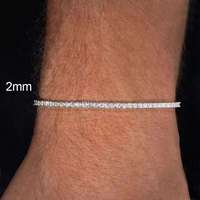Pulsera de tenis de moissanita de 2mm, 3mm, 4mm, 5mm, 6.5mm, plata S925, color D, VVS, chapada en oro de 18k, estilo hip hop, unisex