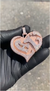 Collier Pendentif Lettre Personnalisé en Moissanite Style Hip Hop pour Homme, S925 VVS DF, Entièrement Sertie de Diamants, Chaîne Tendance en Corde - Product Image 2