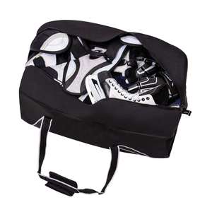 Bolsa de Lona Personalizada de Nylon 600D Negra con Ribete Blanco, Capacidad de 50-70L, para Gimnasio, Viajes y Fines de Semana - Product Image 4