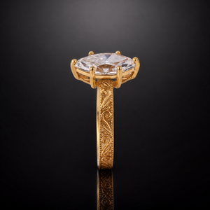 Anillo de Compromiso Solitario de Oro Sólido de 14k con Diamante Cultivado en Laboratorio de Corte Marquesa Vintage de 2.5 Quilates, Color E, VS1, Certificado IGI, para Ella - Product Image 6