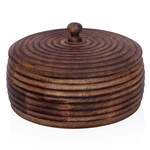 Boîte à roti en bois artisanale pour la décoration de la cuisine et le rangement des tortillas, pour la présentation sur table et l'utilisation à domicile - Product Image 3