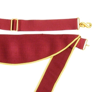 Tablier de cérémonie maçonnique classique en satin brodé en 3D avec impression feuille d'or, fermeture réglable, franges traditionnelles, logo personnalisé - Product Image 1