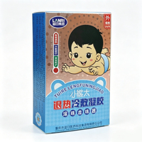 Scatola di Imballaggio Pediatrica in Carta Blu Prodotta in Fabbrica OEM/ODM, Cartoncino Argentato per Produttori di Gel Rinfrescante per Febbre dei Bambini