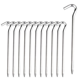 Piquets de tente en métal de qualité supérieure, de qualité industrielle, robustes, galvanisés, antirouille, pour toutes les saisons, pour l'extérieur - Product Image 4