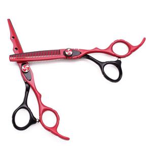 Ciseaux professionnels rouges pour la coupe des cheveux, lame en acier inoxydable, manche long, pour droitiers, usage en salon - Product Image 4