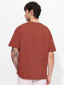 T-shirt Homme Rouge Oversize 100% Coton Col Rond Décontracté Streetwear Coupe Classique Séchage Rapide Personnalisable Marque Privée - Product Image 6