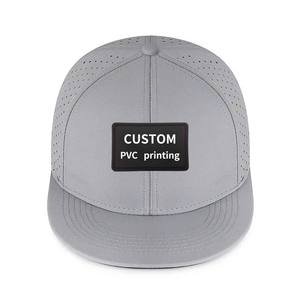 Wholesale Snapback <b>Caps</b> And Hats 6 Panel <b>Flat</b> Brim Custom Embroidery Laser Cut Hole Waterproof Fabric <b>Cap</b> For <b>Man</b> Woman - Product Image 1