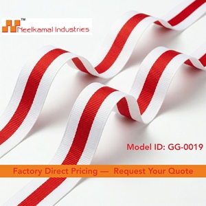 ริบบิ้นโกรเกรนสีขาวแดงลายเส้นตรงกลางสำหรับทำโบว์ติดผม ห่อของขวัญ งานฝีมือ DIY งานเย็บปักถักร้อย ของตกแต่ง และงานประดิษฐ์ต่างๆ - Product Image 6