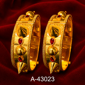 Women's Tibetan Silver Silver Plated Bangles with <b>Ruby</b> Inlay Flower Design Classic Ethnic Style A-43023 - Product Image 1