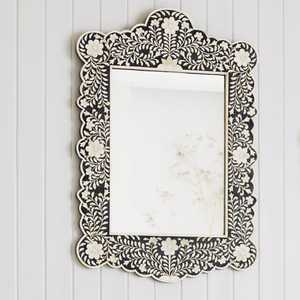 Hot Selling Modern Design Handmade Bone MOP Inlay Stainless Steel MDF Board <b>Rectangle</b> <b>Mirror</b> Frame Wall Decor Customized Logo - Product Image 2