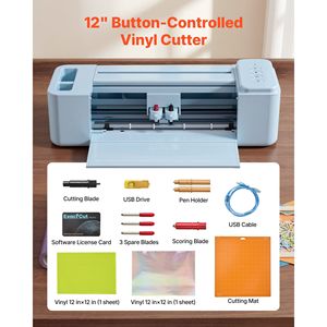 Macchina da taglio vinile da 12 pollici con controllo a pulsante, oltre 5000 risorse di design integrate, compatibile con Mac e Windows per altri lavori artigianali - Product Image 5
