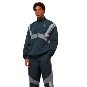 Veste de survêtement rétro bleu pétrole pour homme, coupe oversize, fermeture éclair intégrale, vêtement de sport décontracté, course à pied, gym, activewear, coupe-vent - Product Image 4