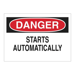 Panneau de signalisation de sécurité pour équipement automatique Brady Danger - Alimenté par énergie solaire - Impression UV sur aluminium - Product Image 1
