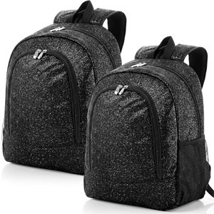 Ensemble de sacs à dos de cheerleading en polyester noir personnalisé avec impression pailletée, broderie de logo de groupe en vrac, OEM - Product Image 1