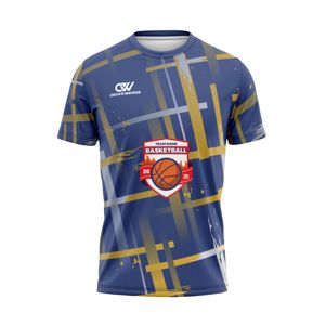 เสื้อบาสเก็ตบอลแขนสั้นทรงหลวมแบบสตรีทแวร์ OEM สั่งทำได้ แห้งเร็ว อุ่นสบาย ผลิตจากโพลีเอสเตอร์ 100% ไซส์ใหญ่ ขายส่ง - Product Image 1