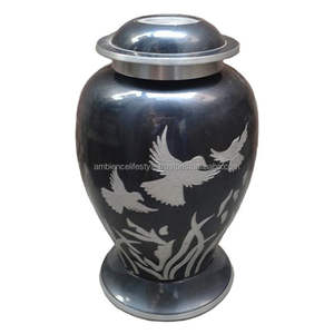 Urna de cremación de latón macizo superventas, jarrón de entierro decorativo grabado para adultos modernos, ambiente de Color personalizado - Product Image 1