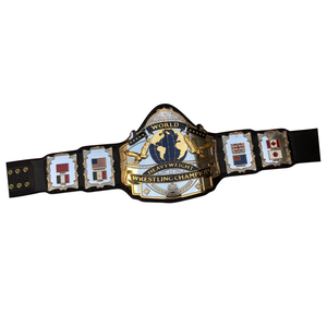 Ceinture de champion de lutte mondiale de qualité supérieure avec accents dorés et design de drapeau international - Product Image 5