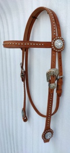 Brida para caballo de calidad occidental hecha de cuero genuino, precio al por mayor - Product Image 2