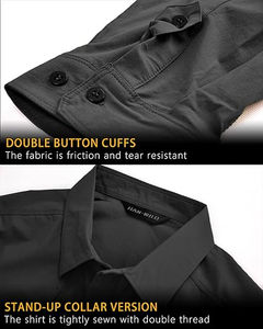 Camisa Táctica Clásica Personalizada con Botones, Transpirable, de Manga Larga, en Tejido Piqué para Hombre - Product Image 6