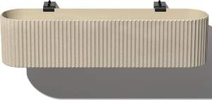 Jardinière moderne Art Déco biodégradable légère et durable en résine avec trou de drainage et supports en acier galvanisé - Product Image 2