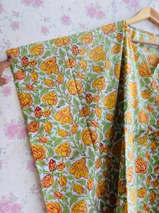 Vestido caftán Floral con estampado de algodón indio 100% algodón Maxi playa encubrimiento mamá verano invierno otoño primavera estaciones tela de gasa - Product Image 3