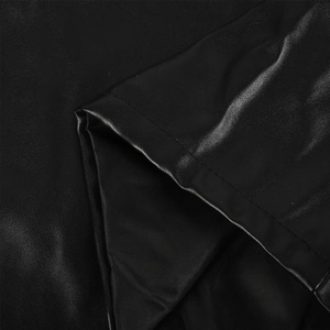 Nouveaux shorts en similicuir tendance streetwear, logo personnalisé, taille à cordon, couleur noire, shorts décontractés pour hommes - Product Image 5