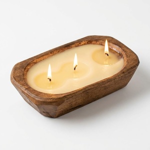 Bol à pâte rustique en bois sculpté à la main, style antique, ovale, pour décoration de ferme, centre de table - Product Image 3