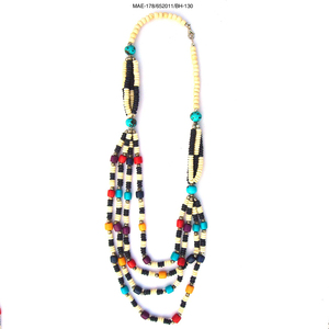 Collier multicouche en perles d'os avec turquoise et perles colorées, style ethnique unisexe, bijoux de mode pour les occasions festives - Product Image 2