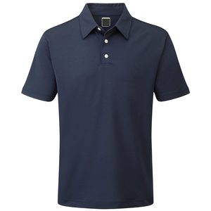 Chemise à manches courtes pour homme, bleu marine, couleur unie, style décontracté, 100% polyester, tricot piqué, séchage rapide, respirant, coupe régulière - Product Image 1
