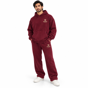 Conjunto Deportivo con Sudadera y Pantalones de Chándal Estampados OEM, Corte Holgado, 100% Algodón, Ropa Deportiva Informal para Entrenamiento de Invierno - Product Image 1