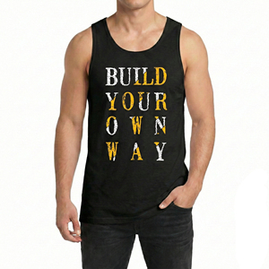 Custom Made Men's Graphic Sublimation Muscle Tank <b>Top</b> Casual Fashion Sleeveless Shirt Wholesale Bulk Streetwear Fitness Tank <b>Top</b> - Product Image 1
