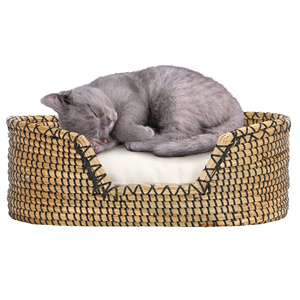 Cama para Mascotas Tejida a Mano con Hierba Marina, Cesta Ovalada Natural para Gatos con Cojín Suave, Venta al Por Mayor desde Vietnam - Product Image 2