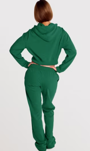 Activewear Set Custom Designer Woman Crop <b>Top</b> Sweatpants Oversized <b>Sweat</b> Suits Streetwear Tracksuit Cotton Manufacturers - Product Image 3