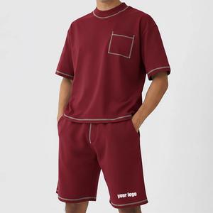 Nouveaux ensembles décontractés pour hommes : T-shirt à manches courtes et short, ensemble de survêtement uni, vêtements de marque pour hommes, ensembles 2 pièces - Product Image 3