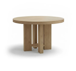 Juego de Mesa de Comedor Redonda Moderna de Madera de Mindi Sólida con Sillas de Madera Minimalistas para Comedor, Hogar, Villa, Restaurante y Hotel - Product Image 6