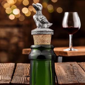 Bouchon de bouteille de vin en laiton fait main, motif faisan, avec bouchon en liège réutilisable, sûr pour les aliments, personnalisable, design oiseau - Product Image 4