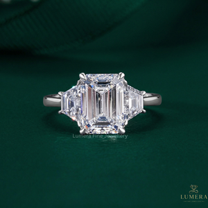 Elegante Anillo de Compromiso con Diamante Baguette Cultivado en Laboratorio, Calidad D VS1, Joyería Fina de Lujo, Moderno, Minimalista, Unisex, Anillo Nupcial para Ocasiones Especiales - Product Image 1