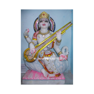 Statue de marbré coloré Saraswati, 1 pièce, - Product Image 6