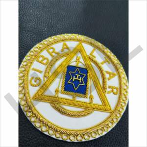 Insignia Masónica Bordada con Lingotes de Oro Personalizados, Emblema de Regalia Masónica Hecho a Mano - Product Image 2