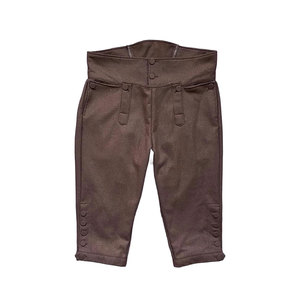 Pantalon Capri Vintage pour Homme, Taille Haute, Fermeture Boutonnée, Tissu en Coton Beige Tissé, Poids Moyen, Idéal pour le Printemps - Product Image 3