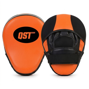 PU Leather Boxing <b>Focus</b> <b>Pads</b> Curved Strike Target Hand Held Training Mitts Professional Coaching Equipment OEM Custom Logo - Product Image 1