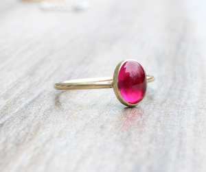 Anillo de Rubí, Piedra de Nacimiento de Julio, Anillo Apilable, Plata de Ley 925, Chapado en Oro de 14k, Joyería Minimalista para Mujer, Venta al por Mayor - Product Image 6