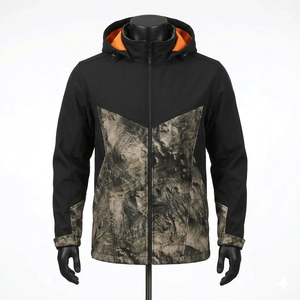Veste softshell à motif de couleur personnalisable, tissu en nylon tricoté, respirante, imperméable, veste de camping, prix raisonnable - Product Image 1