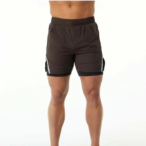 New Design Men's Running Shorts 100% Cotton Solid Pattern <b>Mid</b> Waist High Street Best Price Gym Shorts OEM Service Pakistan - Product Image 2