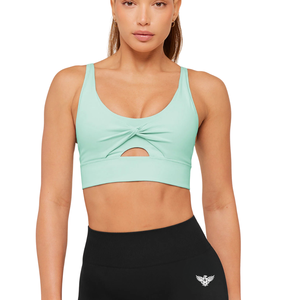 Soutien-gorge de sport pour femme à bretelles réglables, bonnets souples, sans coutures, respirant à l'avant, idéal pour le yoga, la gym, l'entraînement et le fitness, style crop top - Product Image 1