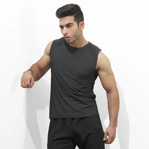 Men's O-Neck Sleeveless <b>Tank</b> <b>Top</b> <b>Black</b> Quick Dry Breathable 100% Cotton Sporty Back Print 3D Letter Pattern <b>Knitted</b> - Product Image 3