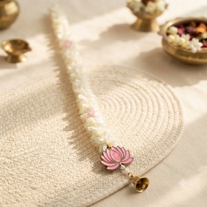 Wholesale Traditional Yellow Curtain Backdrop <b>Artificial</b> White Jasmine <b>Garlands</b> Pink Lotus Home Decor Ramadan Wedding Decor - Product Image 4