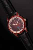 Montres pour hommes automatiques mécaniques, résistantes à l'eau, 40 mm, cuir, boucle en acier inoxydable, saphir, Alexander Ferros 9081R-03